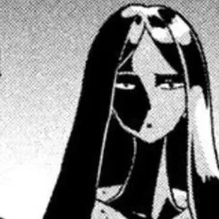 🎱 901e5470 Manga, Anime, Portret, Kobieta, Czarno-białe, Włosy telegram sticker