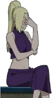 🤦‍♀ c40ffc7f Yamanaka Ino Naruto アニメ, キャラクター, ナルト, 山中いの, 女の子, 座り telegram sticker
