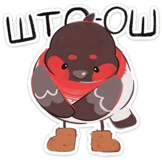 🤔 21217641 WTCROW uccello, animale, cartone animato, carino, adesivo telegram sticker