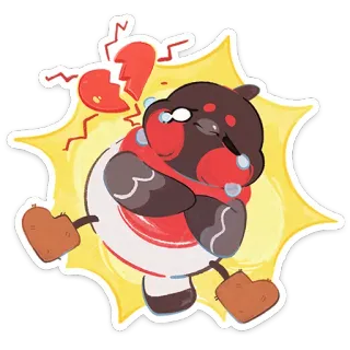 💔 477a496a sticker, cartone animato, crepacuore, triste, piangere, amore, cuore spezzato telegram sticker