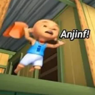 🏁 1d05795b Anjinf! cartoni animati, malese, personaggio, animato whatsapp sticker