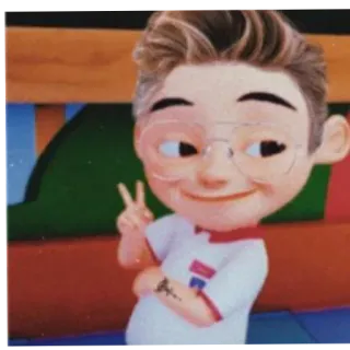 🏁 8d08a238 Cartone animato, Personaggio, Simbolo di pace, Animato whatsapp sticker