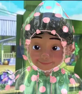 🏁 b0811054 bambino, impermeabile, pois, cartone animato, meteo whatsapp sticker