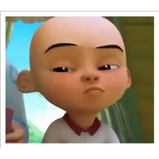 🏁 ff5722d1 Upin Upin & Ipin Upin, Ipin, Cartone animato, Anime, Animazione per bambini, Faccia espressiva, Sospettoso whatsapp sticker