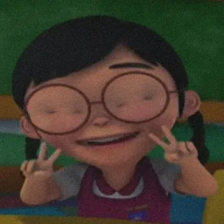 🏴 8f5612b8 kartun, simbol perdamaian, gadis, kacamata, tersenyum telegram sticker