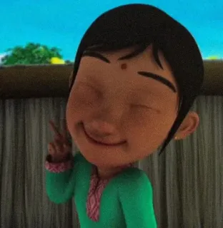 🏴 c56c947b kartun, gadis, simbol perdamaian telegram sticker