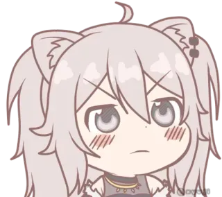 🥲 bbdf2686 애니메이션, 치비, 고양이 소녀, 귀여운, 스티커, 만화 telegram sticker