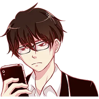 Парень в очках @Nyasticks telegram stickers