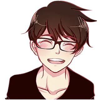 😁 342b2a43 Gaya anime, Senang, Tersenyum, Kartun, Karakter, Kacamata, Rambut cokelat telegram sticker