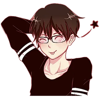 ☺️ 46203255 Anime, Manga, Cowok, Lucu, Kacamata, Kartun telegram sticker