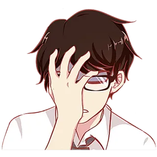 Парень в очках @Nyasticks telegram stickers