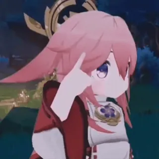 😜 36ae83cf Yae Miko Genshin Impact Anime, Game, Genshin Impact, Yae Miko, Lucu telegram sticker