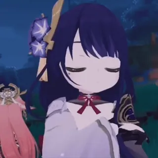 😟 56927e9a Raiden Shogun Genshin Impact Anime, Video game, Kartun, Raiden Shogun, Genshin Impact, Chibi telegram sticker