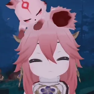 😊 6957dcbd Yae Miko Genshin Impact Anime, Genshin Impact, Yae Miko, Video game, Kartun telegram sticker