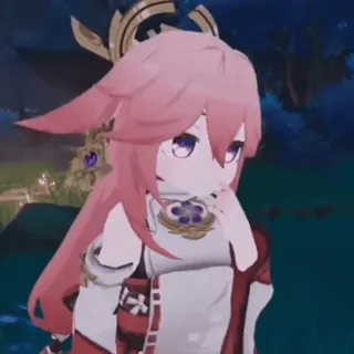 🤔 cedcac9f Yae Miko Genshin Impact Anime, Game, Genshin Impact, Yae Miko, Imut, Chibi telegram sticker