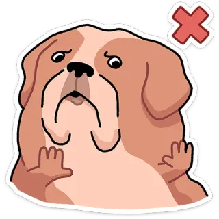 🤨 b2e16085 собака, наклейка, отмена, грустный, крест, символ, запрет, отрицательный telegram sticker