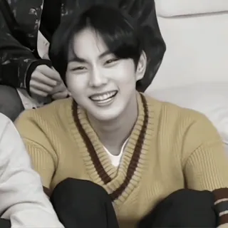 🥽 89ac3d9a pessoa, sorrindo, coreano, suéter, retrato, homem telegram sticker