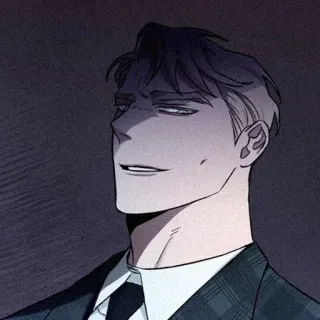 🌹 745f0b99 man, portrait, smirk, character, suit, art, drawing telegram sticker