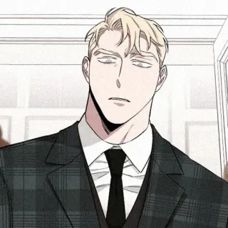 🌹 a456e5b6 man, suit, tie, cartoon, drawing telegram sticker