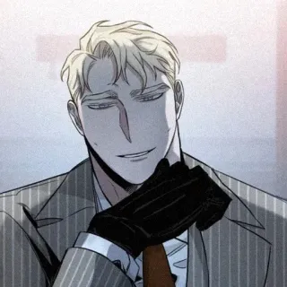 🌹 dda49cb6 man, suit, gloves, anime, character telegram sticker