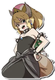 😏 08276efb Bowsette bowser, nintendo, super mario, боузетта, аниме telegram sticker