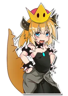 😀 224e2a4c Bowsette Боузетта, Nintendo, фанарт, персонаж, корона telegram sticker