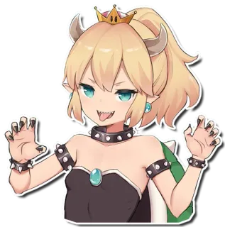 😛 29fa86a5 Bowsette Боузетта, Аниме, Персонаж, Корона, Монстр, Каваий telegram sticker