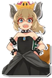 😈 4c5ce2b9 Bowsette боузетта, super mario, фанарт, nintendo telegram sticker