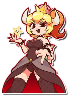 ⭐️ 710262de Bowsette Боузетта, Марио, Персонаж, Стикер, Фанарт telegram sticker