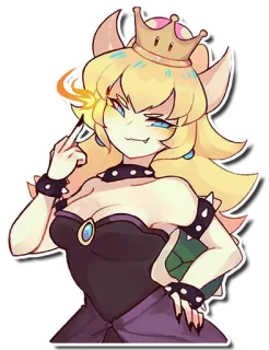 🖕 7e8abd71 Bowsette Боузетта, Super Mario, Nintendo, Фанатское творчество telegram sticker