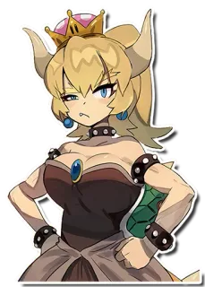 😒 d758a8a9 Bowsette Боузер, Пич, Боузетта, Марио, Фанарт telegram sticker