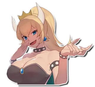 😏 dcdc2928 Bowsette Боузетта, Супер Марио, Фан-арт, Персонаж видеоигры, Стиль аниме telegram sticker