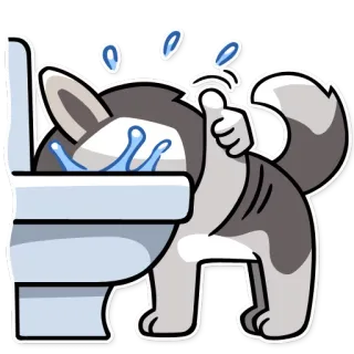 👍 8ae53561 개, 화장실, 구토, 아픈, 동물, 만화, 스티커, 허스키 telegram sticker
