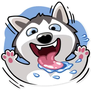 😃 c63a36c7 강아지, 동물, 귀여운, 허스키, 만화, 스티커 telegram sticker