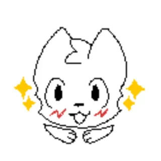 😮 585299d9 고양이, 귀여운, 카와이, 흰색, 동물, 반짝이 telegram sticker