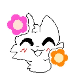 😊 dd47b022 귀여운, 카와이, 행복한, 꽃, 동물 telegram sticker