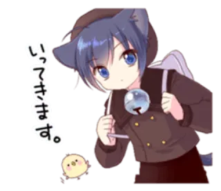 🙄 32fb7463 いってきます。 アニメ, 猫耳, 漫画, 日本語, かわいい, 可愛い telegram sticker