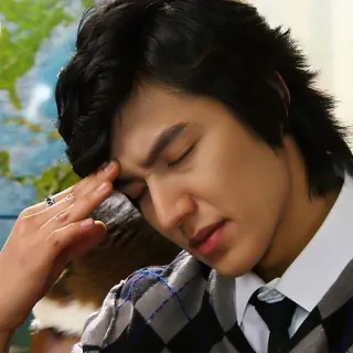 😠 baac4879 Mann, Kopfschmerzen, Stress, Frustration, Koreanisch, Porträt telegram sticker