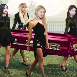 ⚰️ 93066b53 葬式, 棺, 喪服, 女性, 運ぶ, グループ telegram sticker