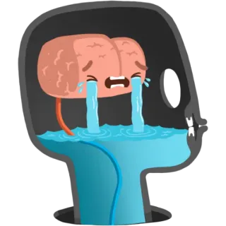 😫 4f193661 Gehirn, weinen, traurig, Emotionen, psychische Gesundheit telegram sticker