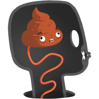 💩 55dc02ba kacka, kopf, gehirn, humor, cartoon, witzig, symbolisch telegram sticker