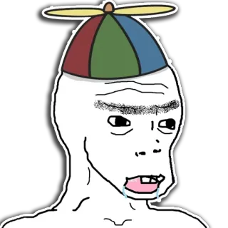 🤤 083b5544 Wojak, NPC, Soyjak, Meme, Cappello elica telegram sticker