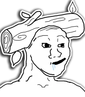 🤤 23eda902 Meme, Wojak, Tronco, Bava, Inespressivo telegram sticker