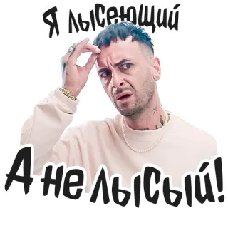 😣 2c03ad02 Я ЛЫСЕНЯЩИЙ
А НЕ ЛЫСЫЙ! ผู้ชาย, คน, ภาพเหมือน, ตลก, สีหน้า, รัสเซีย telegram sticker