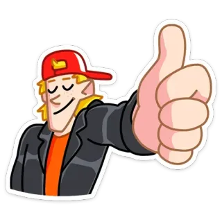 👍 2eae8fba joinha, aprovação, positivo, desenho animado, pessoa, adesivo telegram sticker