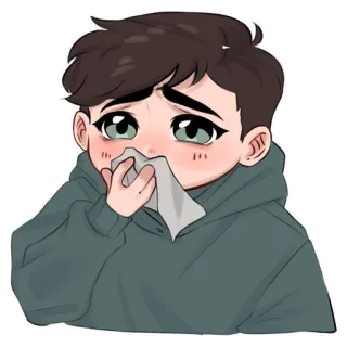 😢 25d384ad Cartoon, Krank, Krankheit, Taschentuch, Traurig, Chibi, Anime telegram sticker