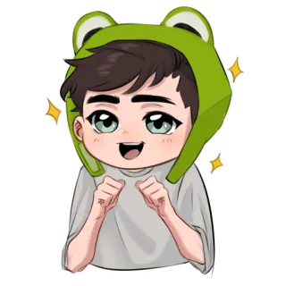 🤩 e7b234e4 Cartoon, Chibi, Froschhut, Junge, Süß telegram sticker
