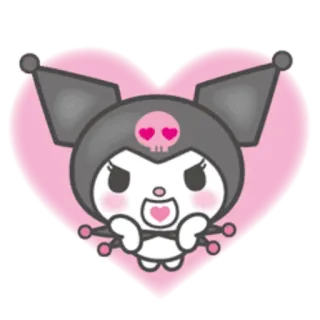 💗 01f3c612 Kuromi คุโรมิ, ซานริโอ้, ตัวละคร, การ์ตูน, คาวาอิ, น่ารัก, หัวใจ, อนิเมะ telegram sticker