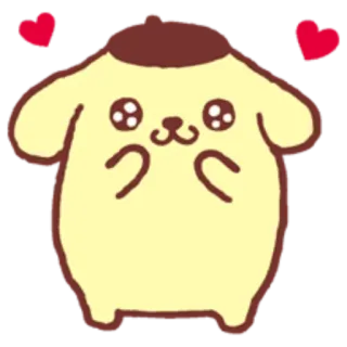 😻 1f100281 PomPomPurin ปอมปอมปูริน, ซานริโอ้, สุนัข, การ์ตูน, น่ารัก, คาวาอิ, หัวใจ telegram sticker