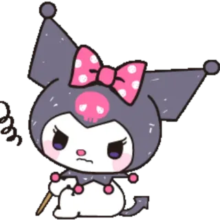 😠 35729fac Kuromi คุโรมิ, ซานริโอ้, อนิเมะ, การ์ตูน, น่ารัก, ตัวละคร telegram sticker